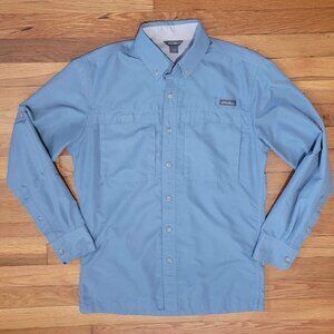 Eddie Bauer Stone Blue Lightweight Longsleeve Button Small S Outdoor Shirt Men's